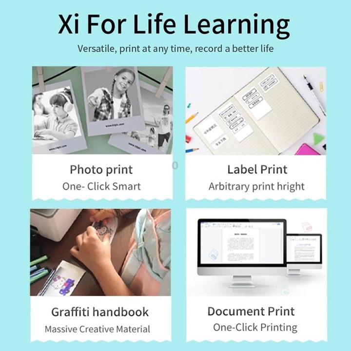 Portable Mini Thermal High Definition Student Wrong Title Photo Printer(White 16pcs /Set)