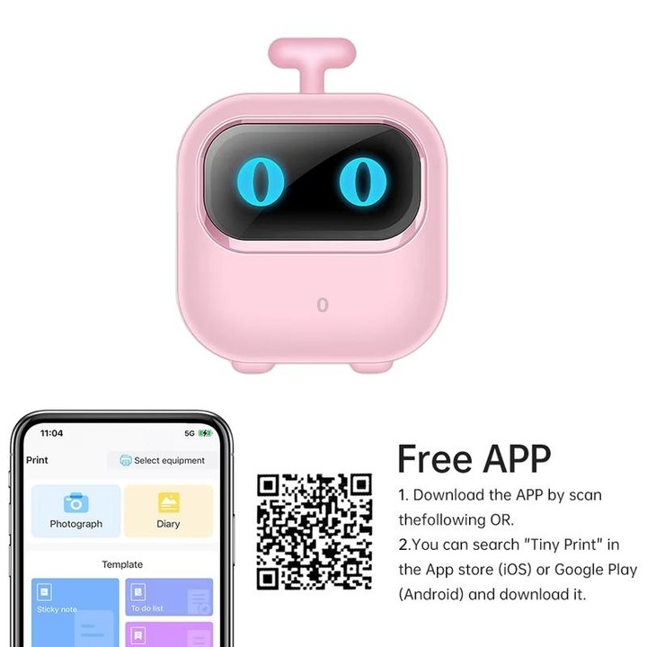 Portable Mini Thermal High Definition Student Wrong Title Photo Printer(Pink 16pcs /Set)