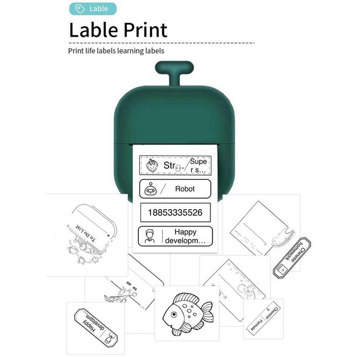 Portable Mini Thermal High Definition Student Wrong Title Photo Printer(Green 16pcs /Set)
