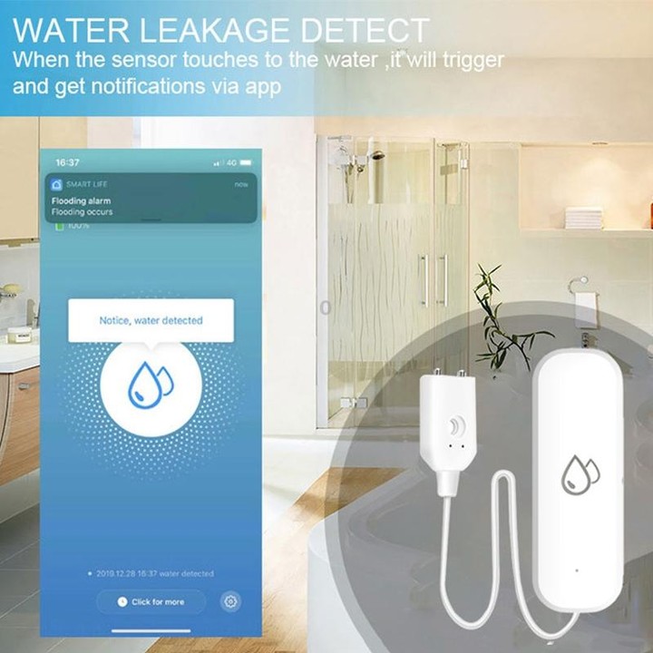 Tuya Zigbee Water Leak Alarm Remote Monitoring Flood Leak Detector