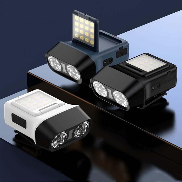 Head-Mounted LED Outdoor Sensor Long Range Fishing Work Headlamp, Style: Blue Standard