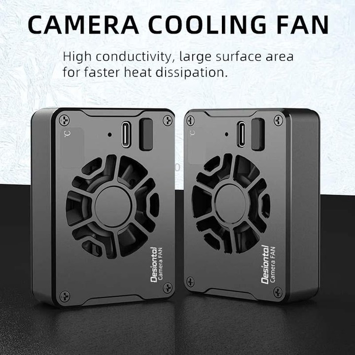 For Canon / Sony / FUJIFILM Desiontal F01 Portable Metal Case Semiconductor Camera Cooler SLR Cooling Fan