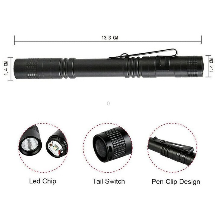 E-SMARTER 702 Double Section Outdoor Strong Light Flashlight Mini Pen Fork Lamp Portable Tool Lamp