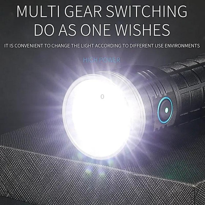 E-SMARTER W5185 Aluminium Ring 8 Holes Straight Flashlight Outdoor Camping Flashlight