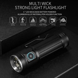 E-SMARTER W5184 Pen Insert 6 Holes Flashlight Outdoor Mini Flashlight