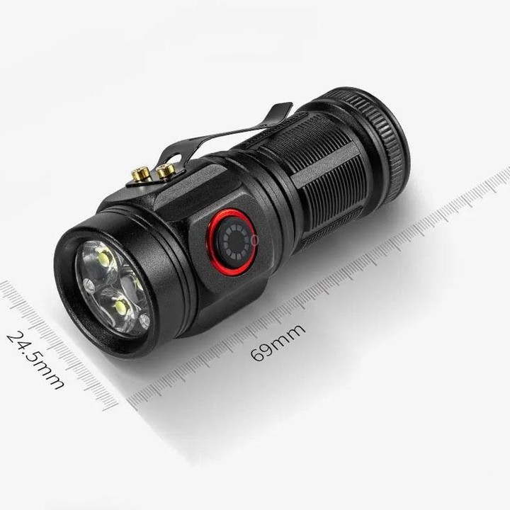 E-SMARTER W5182 Pen Fork 3 Holes Mini Flashlight Portable Pen Clip Camping Adventure Compass Sport Flashlight