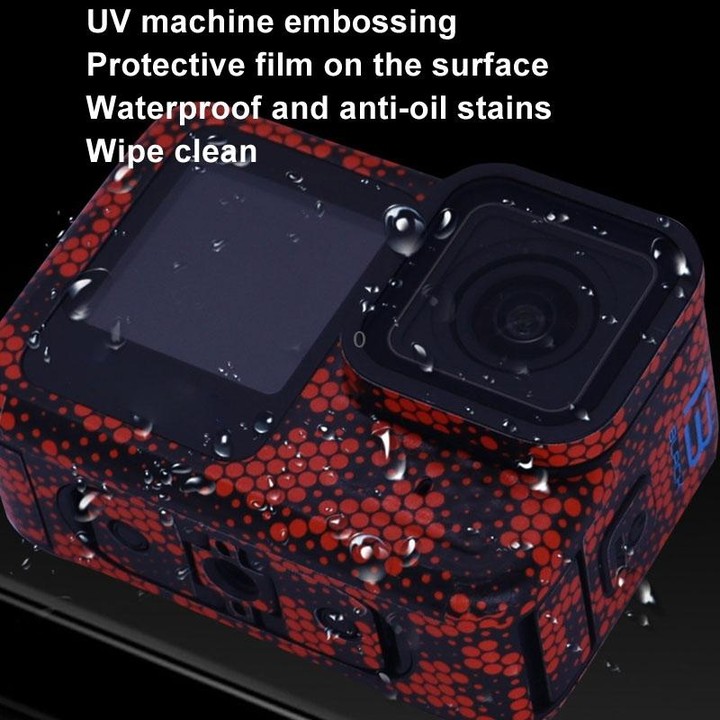For GOPro HERO13 Black Camera Stickers Body Protective Film, Style: 13 Snake Scale Black