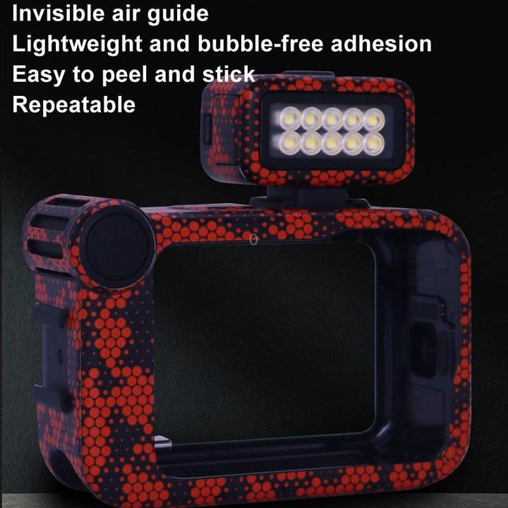 For GOPro HERO13 Black Camera Stickers Body Protective Film, Style: 13 Snake Scale Black