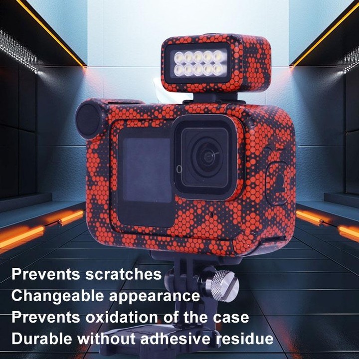 For GOPro HERO13 Black Camera Stickers Body Protective Film, Style: 14 Snake Scale White