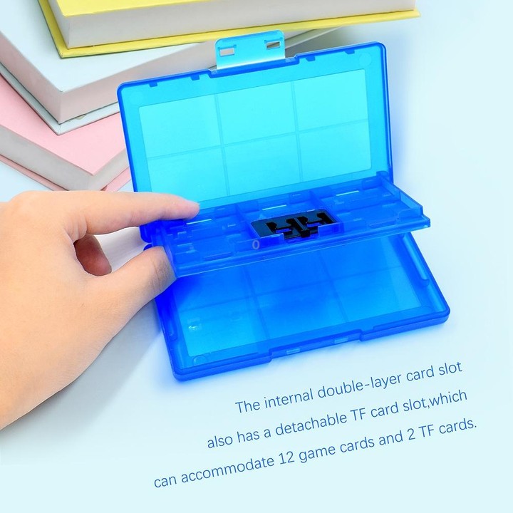 For Nintendo Switch / Switch Oled 12-in-1 Game Card Box Protective Case(Blue)