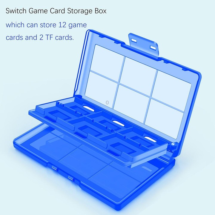 For Nintendo Switch / Switch Oled 12-in-1 Game Card Box Protective Case(Blue)