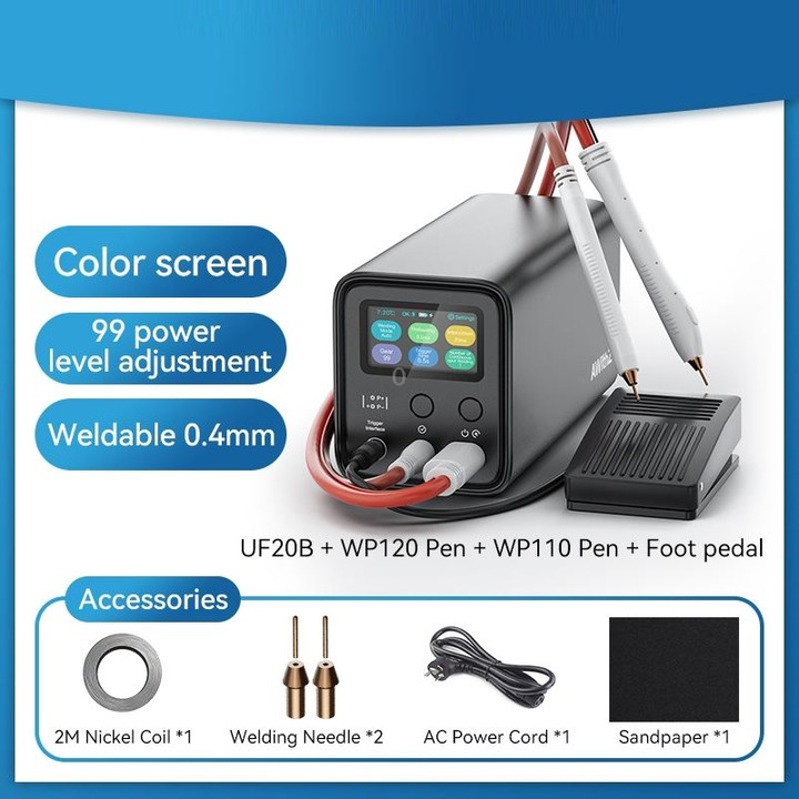 AWithZ Energy Storage Capacitor 18650 Lithium Battery DIY Nickel Sheet Spot Welder, Specification: US Plug(UF20B)