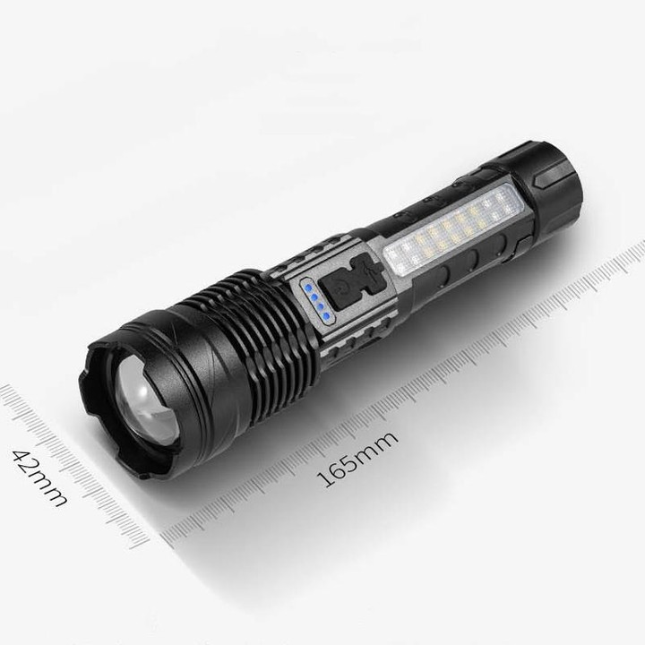E-SMARTER A76 Telescopic Zoom COB Side Light Strong Light Torch, Style: White Laser