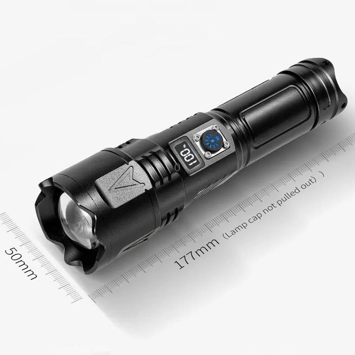 E-SMARTER A03 Laser 30W Portable LCD Display Flashlight(Black)