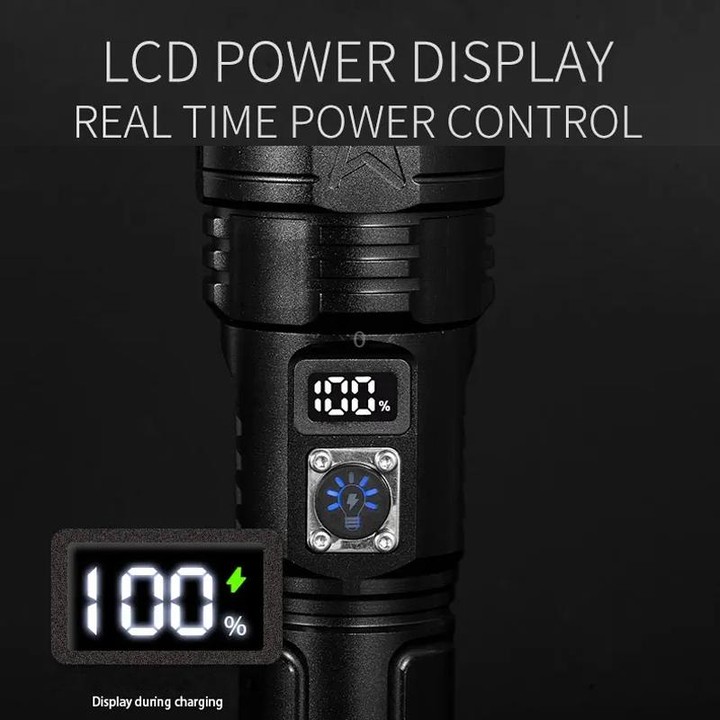 E-SMARTER A03 Laser 30W Portable LCD Display Flashlight(Black)