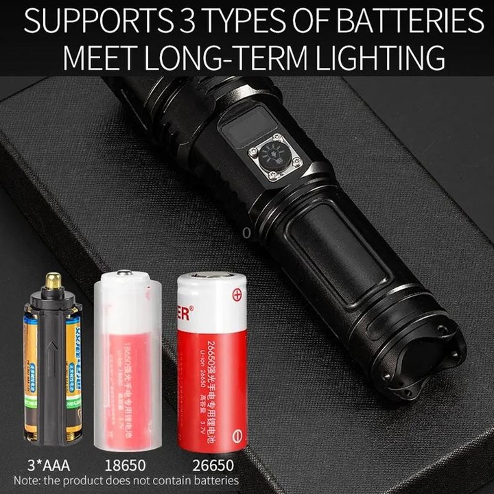 E-SMARTER A03 Laser 30W Portable LCD Display Flashlight(Black)