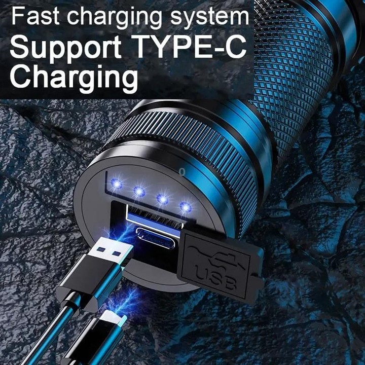 E-SMARTER A56 Outdoor High Brightness Laser Flashlight Telescopic Zoom Long Range Torch