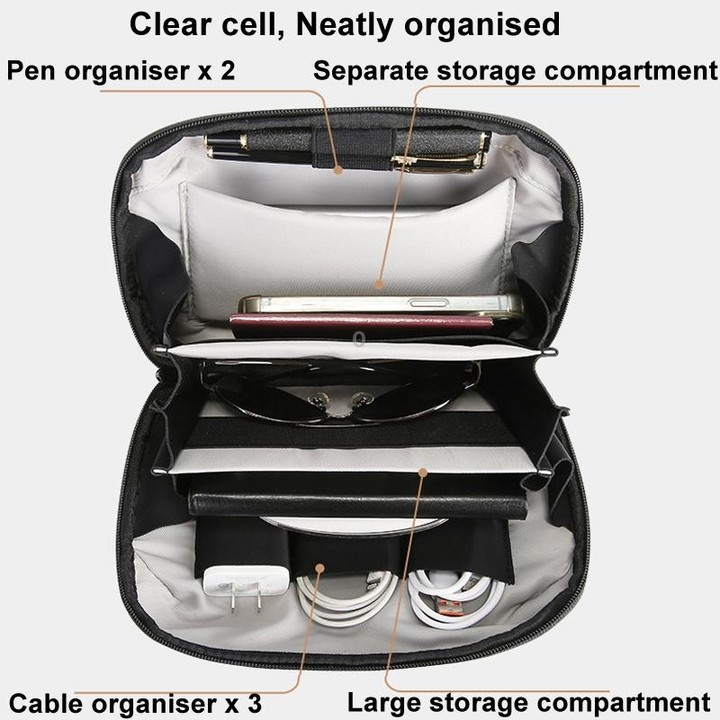 BANGE BG-6800 Digital Storage Bag Data Cable Electronic Accessory Organiser(Black)