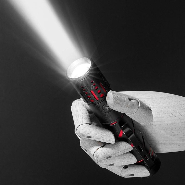 E-SMARTER XQ-S50 Mini Laser Flashlight Retractable Zoom Pen Clip LED Emergency Overhaul Flashlight(Battery Not Included)