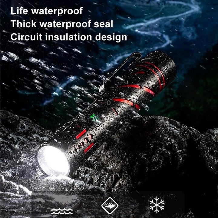 E-SMARTER XQ-S50 Mini Laser Flashlight Retractable Zoom Pen Clip LED Emergency Overhaul Flashlight(Battery Not Included)