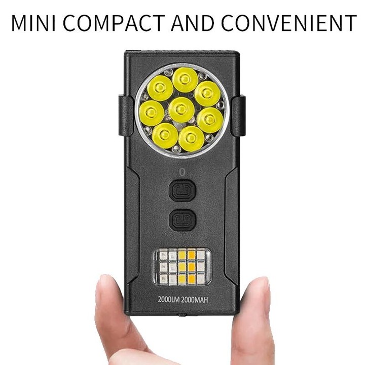 E-SMARTER D85 8 Eyes Strong Magnetic Adsorption Mini Carry-on Keychain Flat Work Light