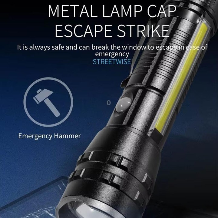 E-SMARTER P27 Pen Clip Strong Light Flashlight Laser Wick High Bright Side Light Outdoor Emergency Adventure Flashlight(Battery