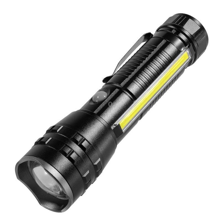 E-SMARTER P27 Pen Clip Strong Light Flashlight Laser Wick High Bright Side Light Outdoor Emergency Adventure Flashlight(Battery