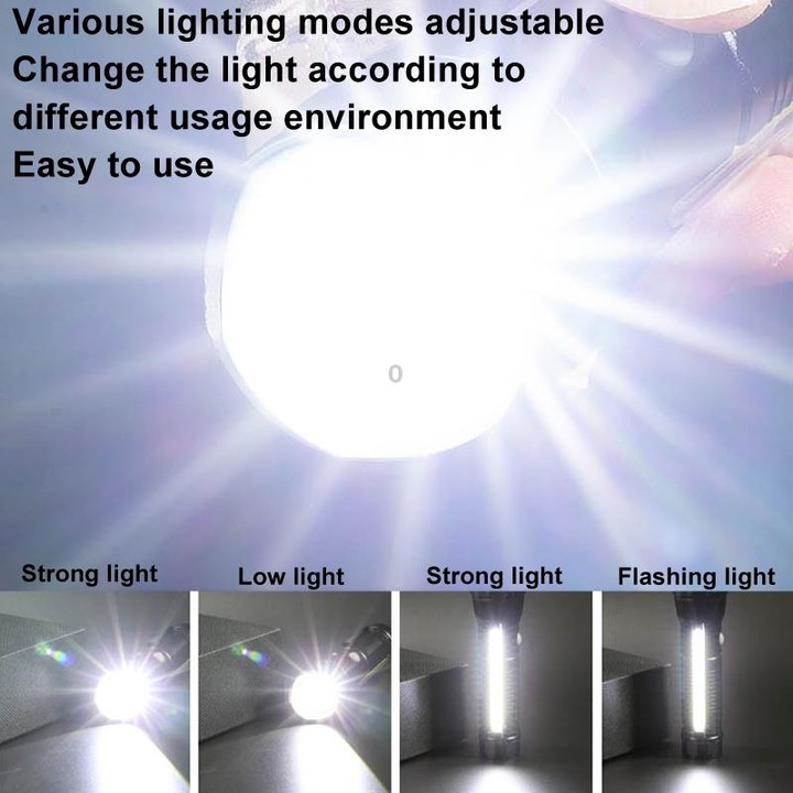 E-SMARTER P27 Pen Clip Strong Light Flashlight Laser Wick High Bright Side Light Outdoor Emergency Adventure Flashlight(Battery