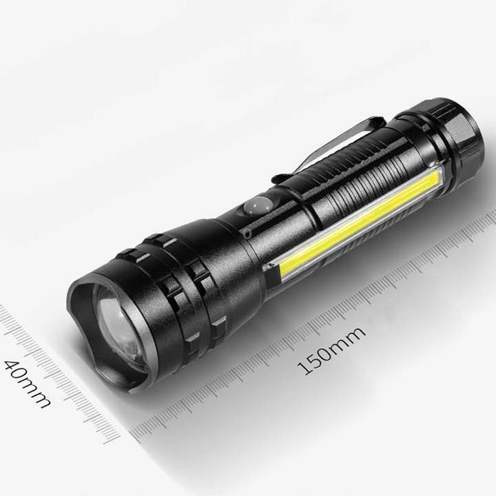 E-SMARTER P27 Pen Clip Strong Light Flashlight Laser Wick High Bright Side Light Outdoor Emergency Adventure Flashlight(Battery