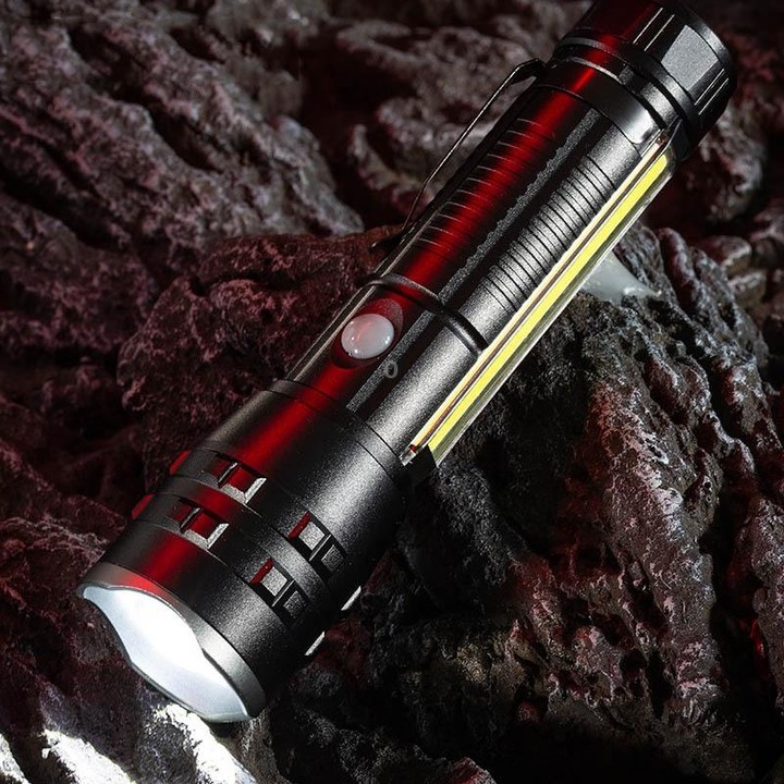 E-SMARTER P27 Pen Clip Strong Light Flashlight Laser Wick High Bright Side Light Outdoor Emergency Adventure Flashlight(Battery
