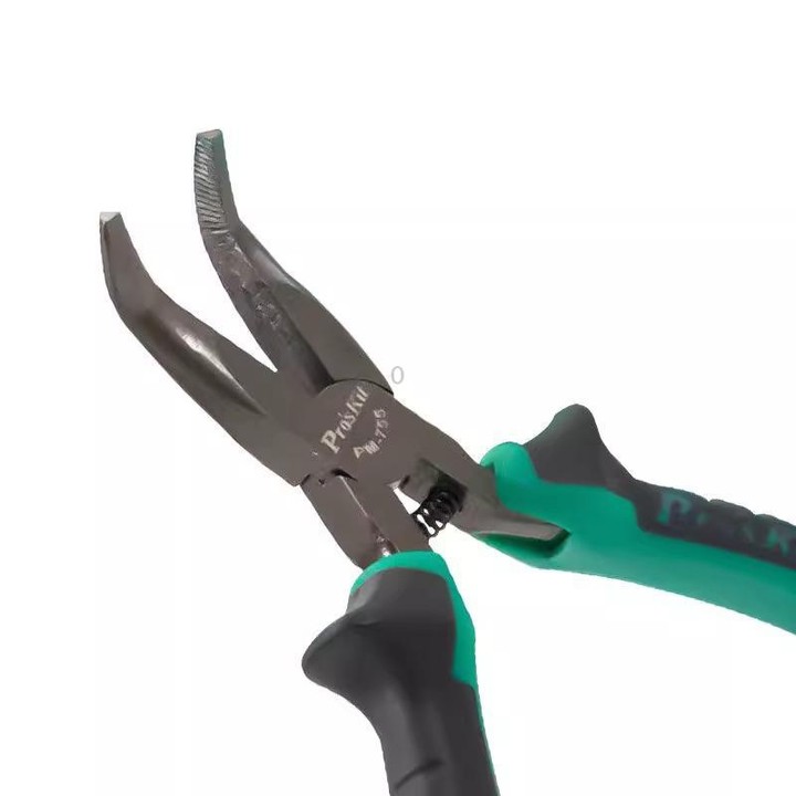 ProsKit PM-755 5 Inch Bent Nose Plier Small Curved Needle Cutting Pliers Wire Cutter