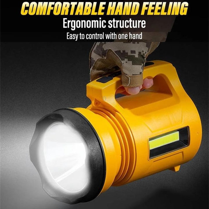 E-SMARTER 8W5205-2 Small Carrying Light With RGB Colorful Lamps Outdoor Cycling Searchlight(Yellow)