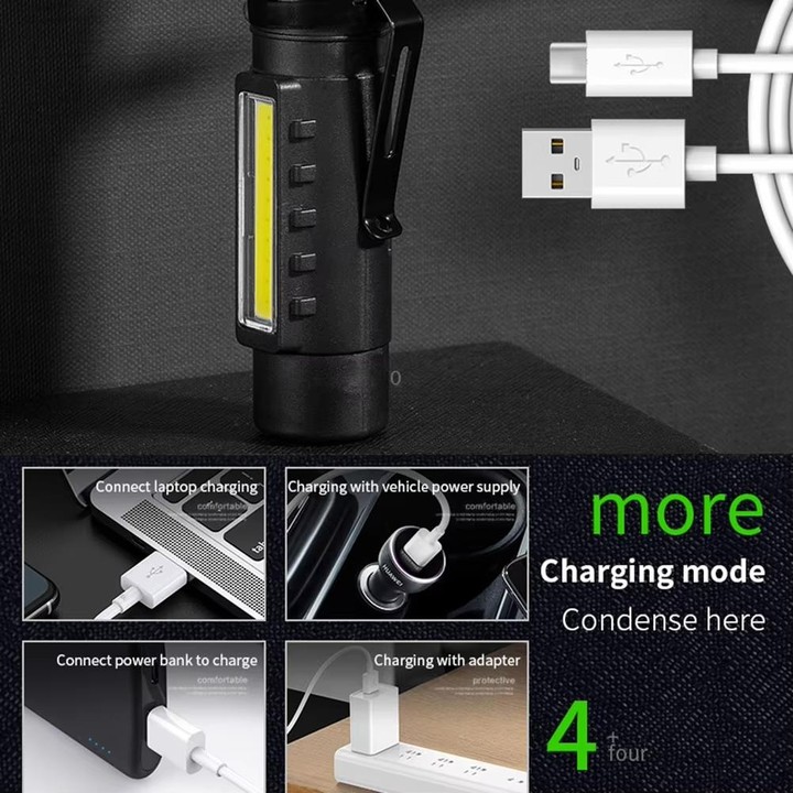 E-SMARTER KX212 Aluminium Alloy USB Rechargeable COB Flashlight Strong Light Long Shot Headlamp LED Camping Light