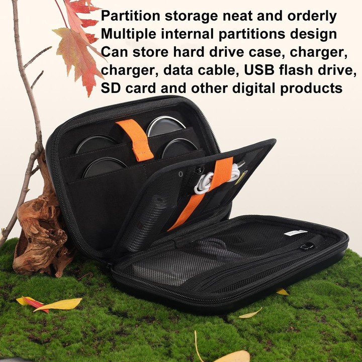 Cwatcun D163 Photography Accessories Organiser EVA Hard Shell Drop-proof Clutch Portable Digital Bag(Black)