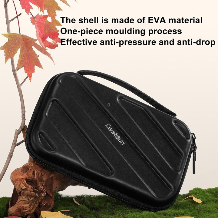 Cwatcun D163 Photography Accessories Organiser EVA Hard Shell Drop-proof Clutch Portable Digital Bag(Black)