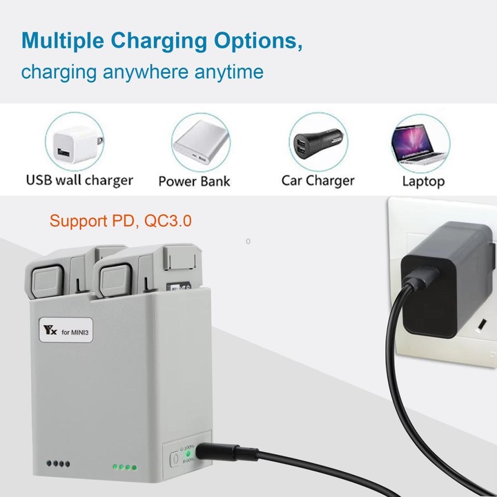 For DJI Mini 4 Pro / Mini 3 Pro / Mini 3 YX Dual-Way Charger Battery Manager Without Plug