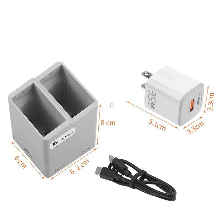 For DJI Mini 4 Pro / Mini 3 Pro / Mini 3 YX Dual-Way Charger Battery Manager With 35W US Plug