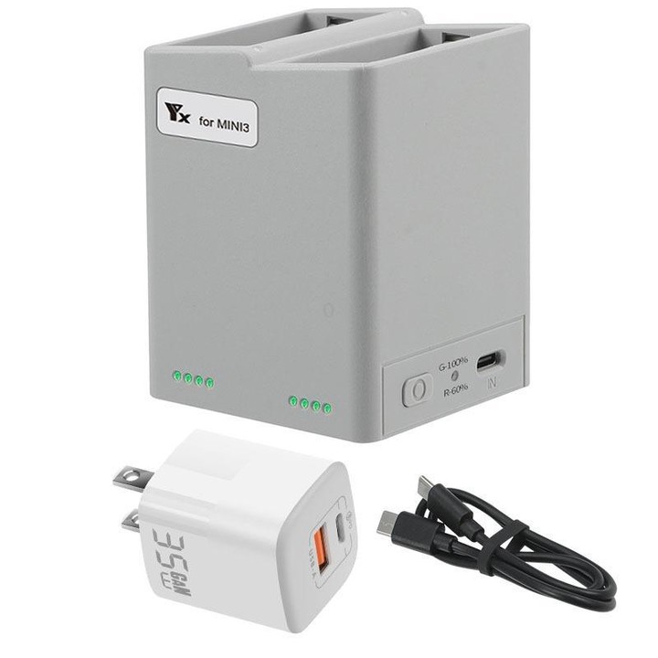 For DJI Mini 4 Pro / Mini 3 Pro / Mini 3 YX Dual-Way Charger Battery Manager With 35W US Plug