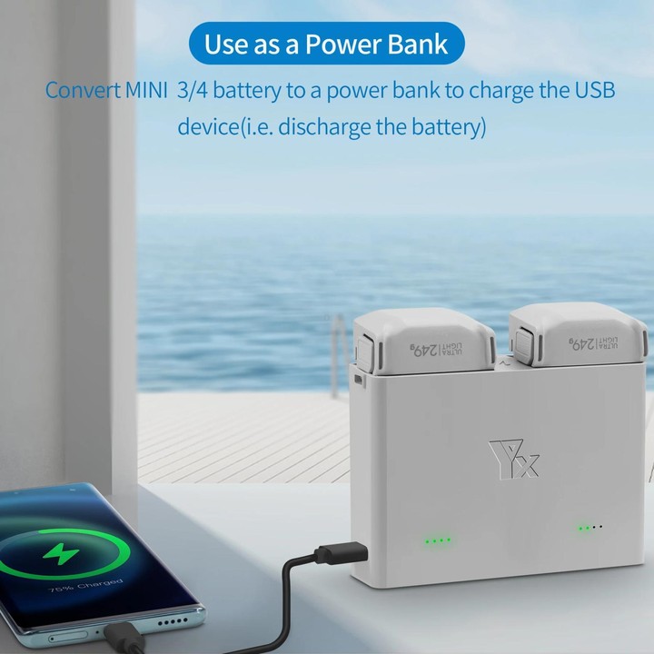 For DJI Mini 4 Pro / Mini 3 Pro / Mini 3 YX Two-Way Charger Battery Manager(Silver)
