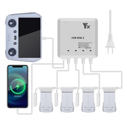 For DJI Mini 4 Pro / Mini 3 Pro / Mini 3 Drone YX 4-way Charger Battery Butler UK Plug