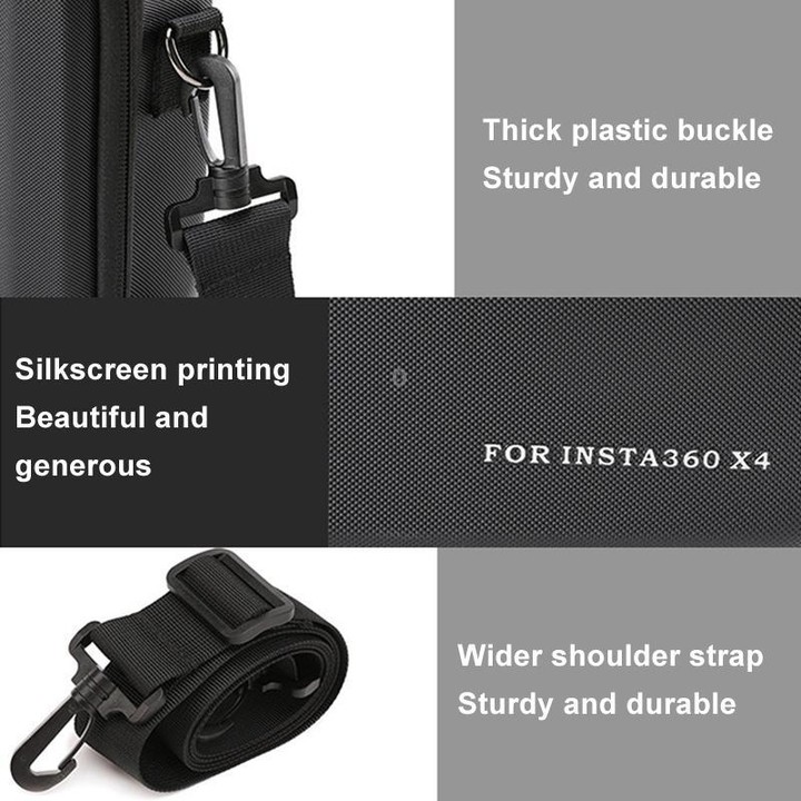 For Insta360 X4 BKANO INX4-002 Shoulder Handheld Storage Bag Crossbody Bag(Black)