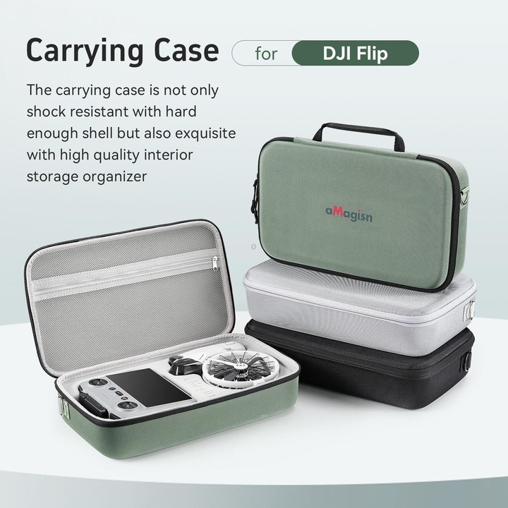 For DJI Flip Drone aMagisn Storage Case Shoulder Bag Compatible with RC 2 or RC-N3 Remote Controller(Gray)
