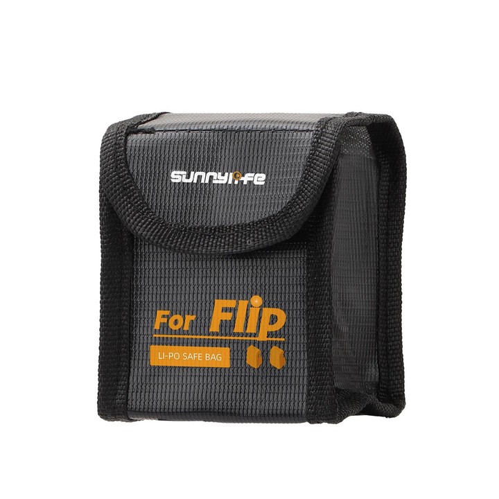 For DJI Flip Sunnylife Battery Explosion Proof Bag Li-ion Safety Storage Bag Flame Retardant Protective Bag Medium (For 2 Batter
