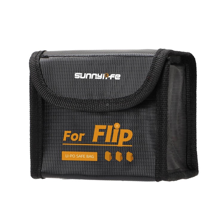 For DJI Flip Sunnylife Battery Explosion Proof Bag Li-ion Safety Storage Bag Flame Retardant Protective Bag Large (For 2 Batteri