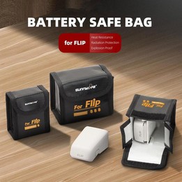 For DJI Flip Sunnylife Battery Explosion Proof Bag Li-ion Safety Storage Bag Flame Retardant Protective Bag Large (For 2 Batteri
