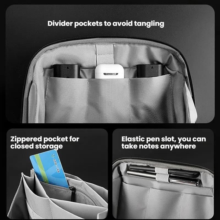 WEPOWER Digital Accessories Storage Bag Waterproof Clutch Travel Case(Gray)