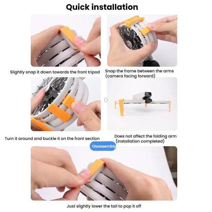 For DJI Flip CQT 4 In 1 Drone Folding Booster Stand Scratch and Wear Resistant Landing Protective Bracket(Orange)