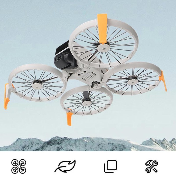 For DJI Flip CQT 4 In 1 Drone Folding Booster Stand Scratch and Wear Resistant Landing Protective Bracket(Orange)