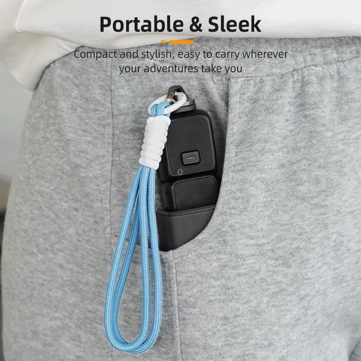 BRDRC Sports Camera Hand Lanyard With 1/4 inch Screw Loss Prevention Lanyard Wrist Strap Accessories(Black Rope Gray Knot)