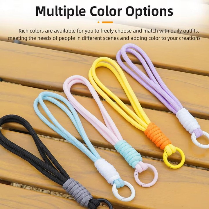 BRDRC Sports Camera Hand Lanyard With 1/4 inch Screw Loss Prevention Lanyard Wrist Strap Accessories(Yellow Rope Orange Knot)